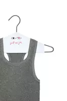 Metallic Pewter Knit Racer Back Tank Top  image