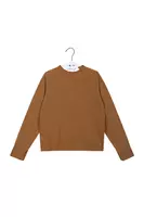 Camel Sweater With Stepped Neckline image