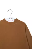 Camel Sweater With Stepped Neckline image