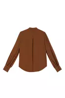 Tobacco Brown Blouse with Ruffles  image