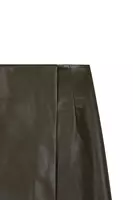 Khaki Green Faux Leather Mini Skirt  image