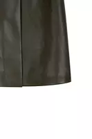 Khaki Green Faux Leather Mini Skirt  image