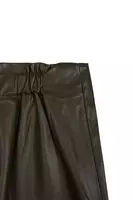 Khaki Green Faux Leather Mini Skirt  image