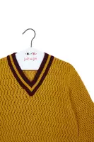 Mustard Pointelle Knit Sweater  image