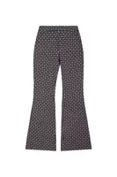 Pantaloni in jersey jacquard blu navy e cammello image