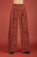 Brick floral print corduroy trousers image