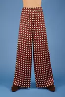 Magenta Geometric Print Palazzo Trousers image