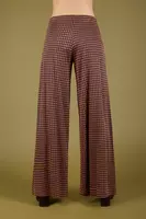 Pantaloni in jersey jacquard color senape e petrolio image