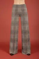 Pantaloni in maglia jacquard metallizzati a quadri image