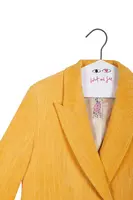 Sunny Yellow Corduroy Tailored Pant Suit  image