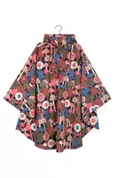 Floral and Mushroom Printed Raincoat Poncho image