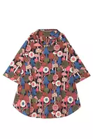 Floral and Mushroom Printed Raincoat Poncho image