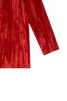 Pomegranate Red Textured Velvet Blazer  image