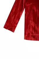 Pomegranate Red Textured Velvet Blazer  image