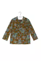 Floral Printed Khaki Velveteen Blazer  image