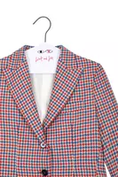 Blazer a quadri in pied-de-poule blu e rosso image