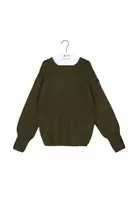 Khaki Green Melange Oversized Sweater  image