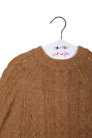 Tawny Brown Speckled Cableknit Sweater  image