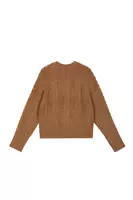 Tawny Brown Speckled Cableknit Sweater  image