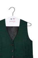 Bottle Green and Navy Checked Gilet  image