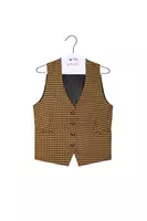 Gilet a quadri neri e cammello image