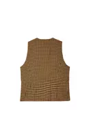 Gilet a quadri neri e cammello image