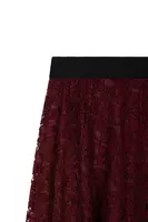 Wine Corded Lace Half Circle Skirt  image