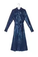 Midnight Blue Micro Sequin Shirtdress  image