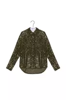 Fir Green and Bronze Sequin Blouse  image