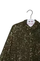 Fir Green and Bronze Sequin Blouse  image