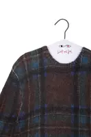 Plum Plaid Printed Sweater  image