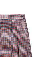 Pantaloni Culotte in Pied de Poule Blu e Rosso image