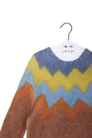 Blue and Brown Zig Zag Printed Sweater  image