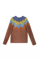 Blue and Brown Zig Zag Printed Sweater  image