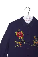 Indigo Floral Embroidered Blouse  image