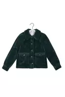 Petrol Green Faux Fur Jacket image