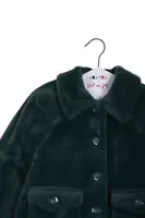 Petrol Green Faux Fur Jacket image