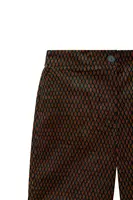 Fir Green Teardrop Print Velveteen Trousers image