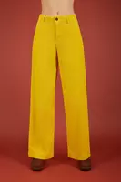 Pantaloni di velluto a coste giallo sole image