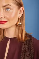 Globe Drop Hoop Earrings  image