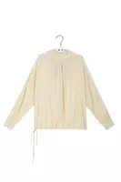 Cream Oversized Blouse with Neckline Ties  image