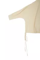 Cream Oversized Blouse with Neckline Ties  image