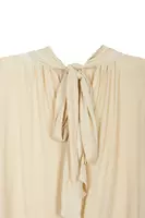 Cream Oversized Blouse with Neckline Ties  image