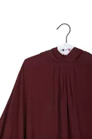 Wine Oversized Blouse with Neckline Ties  image