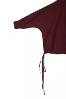 Wine Oversized Blouse with Neckline Ties  image