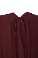 Wine Oversized Blouse with Neckline Ties  image