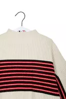 Ivory Rib Striped Sweater  image