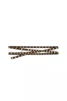 Slim Chocolate Brown Suede Eyelet Belt  image