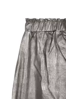 Gunmetal Metallic Leather Trousers  image