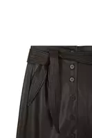 Dark Chocolate Brown Faux Leather Pencil Skirt  image